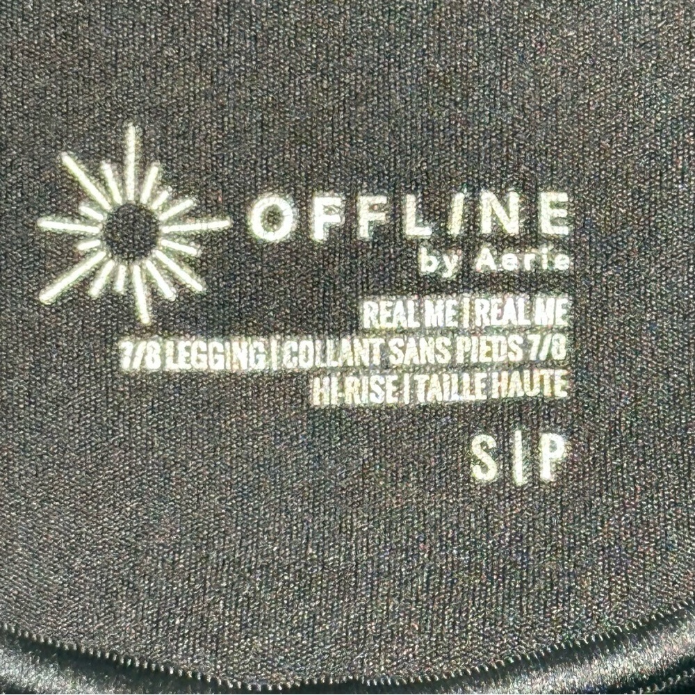 NWT | Aerie | Offline Real Me 7/8 Leggings | Black | Small - Picture 7 of 16